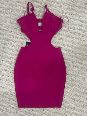 Fashion Nova Fuchsia Cutout Midi Dress